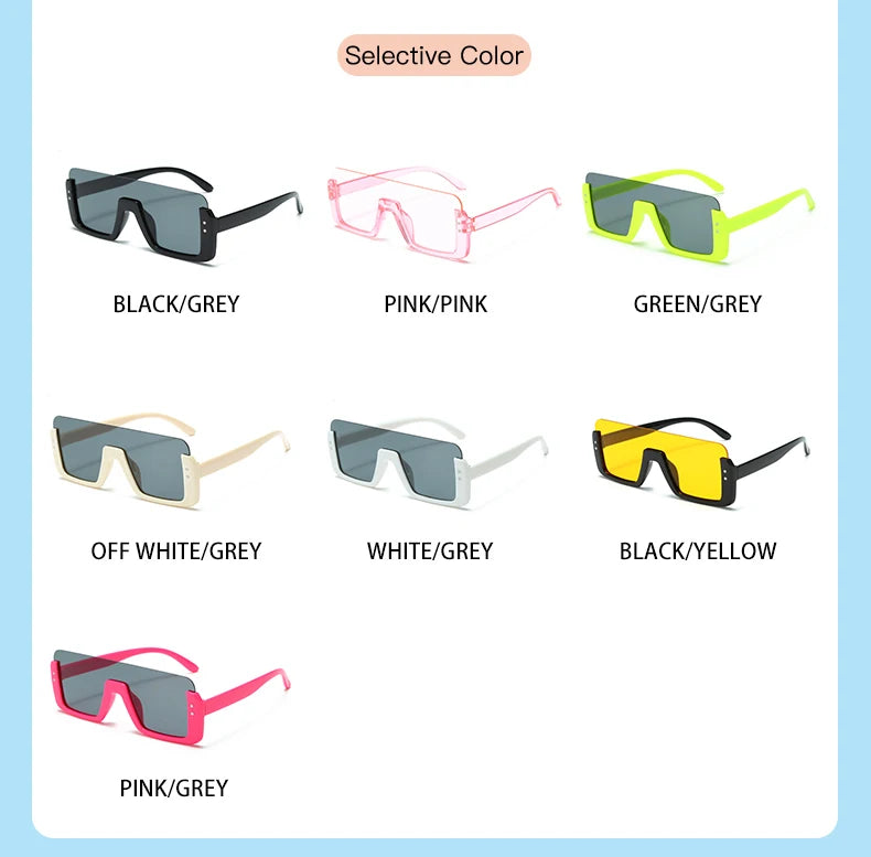 Cute Kids Sunglasses Rectangle Fashion Children Sun Glasses Half Frame Kids Glasses Protection Shades Boys Girls Eyewear UV400