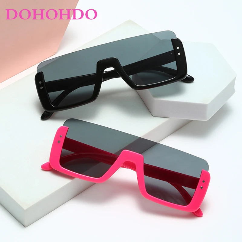 Cute Kids Sunglasses Rectangle Fashion Children Sun Glasses Half Frame Kids Glasses Protection Shades Boys Girls Eyewear UV400
