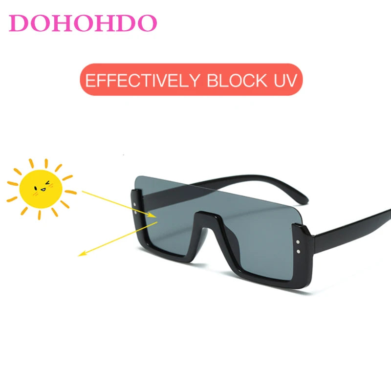 Cute Kids Sunglasses Rectangle Fashion Children Sun Glasses Half Frame Kids Glasses Protection Shades Boys Girls Eyewear UV400