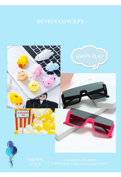 Cute Kids Sunglasses Rectangle Fashion Children Sun Glasses Half Frame Kids Glasses Protection Shades Boys Girls Eyewear UV400