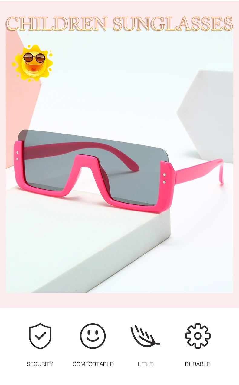 Cute Kids Sunglasses Rectangle Fashion Children Sun Glasses Half Frame Kids Glasses Protection Shades Boys Girls Eyewear UV400
