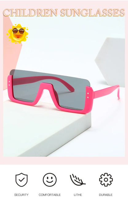 Cute Kids Sunglasses Rectangle Fashion Children Sun Glasses Half Frame Kids Glasses Protection Shades Boys Girls Eyewear UV400